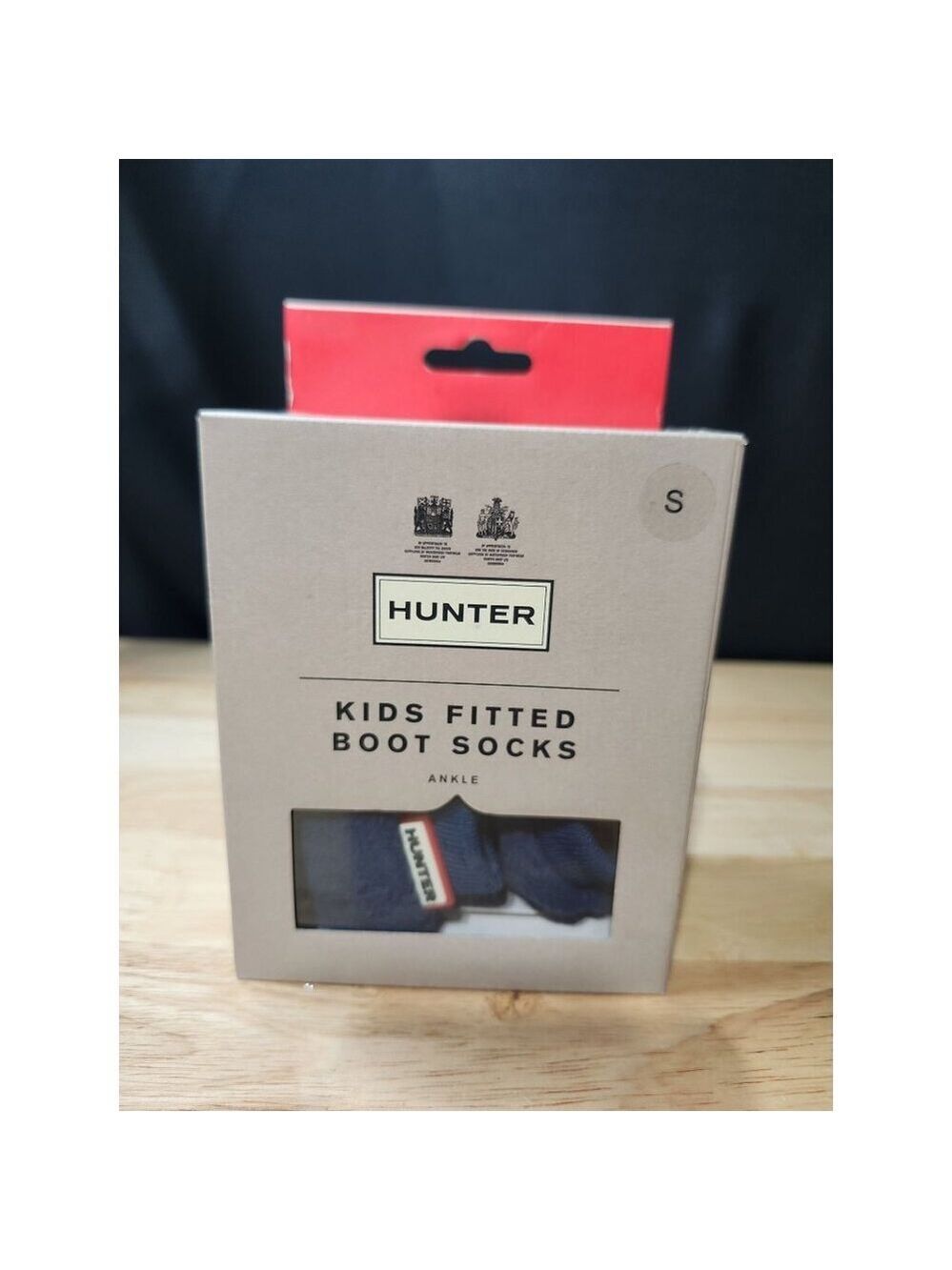 Hunter Kids Boot Dark lake blue fitted socks Small Ankle